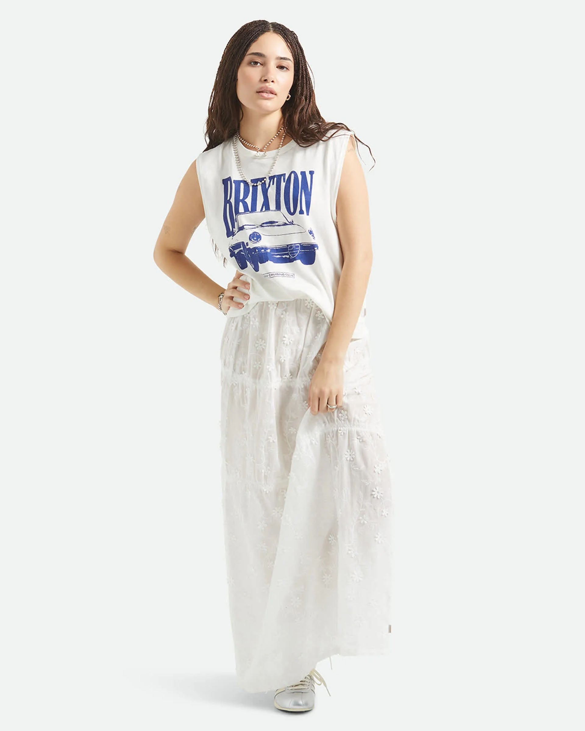 Brixton Women's Sunday Cruising Club Muscle Tank - Vintage White