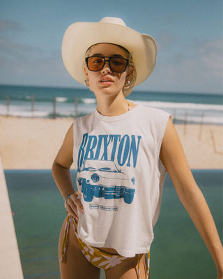 Brixton Women's Sunday Cruising Club Muscle Tank - Vintage White