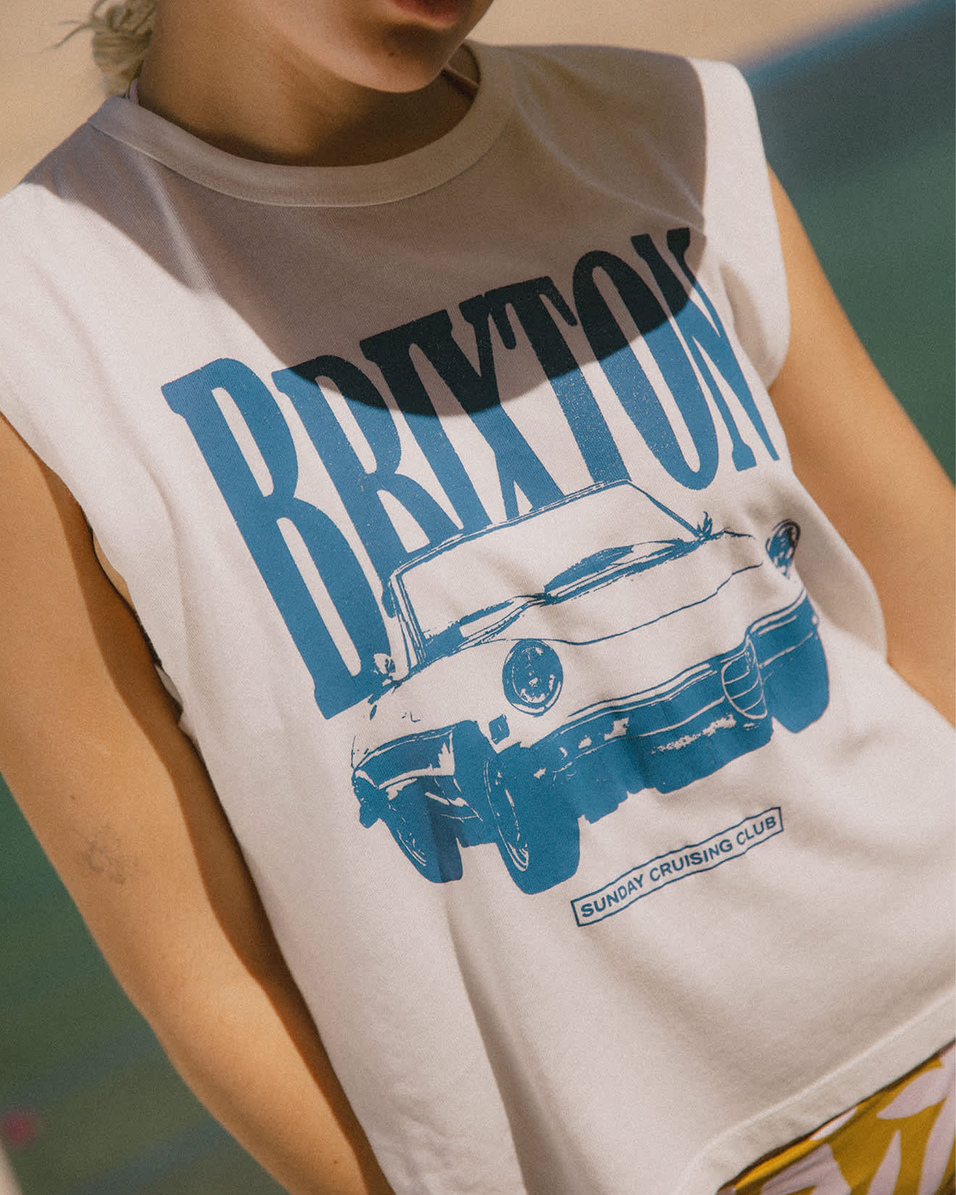 Brixton Women's Sunday Cruising Club Muscle Tank - Vintage White