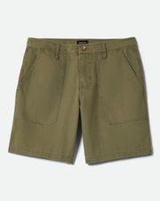 Brixton Surplus Vintage Wash Herringbone Shorts - Washed Olive Green