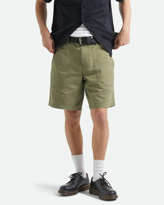 Brixton Surplus Vintage Wash Herringbone Shorts - Washed Olive Green