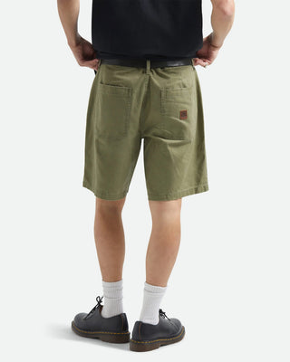 Brixton Surplus Vintage Wash Herringbone Shorts - Washed Olive Green
