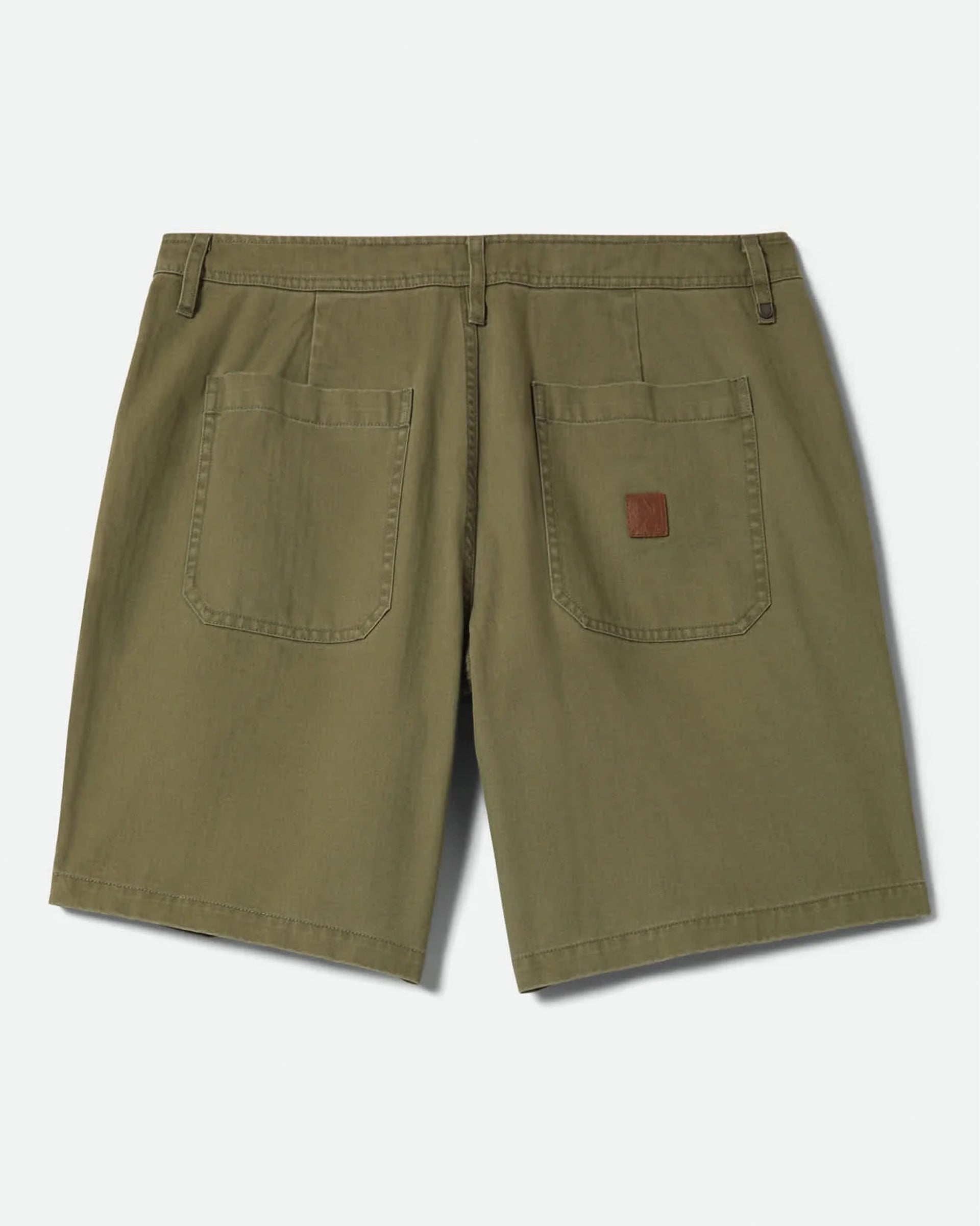Brixton Surplus Vintage Wash Herringbone Shorts - Washed Olive Green
