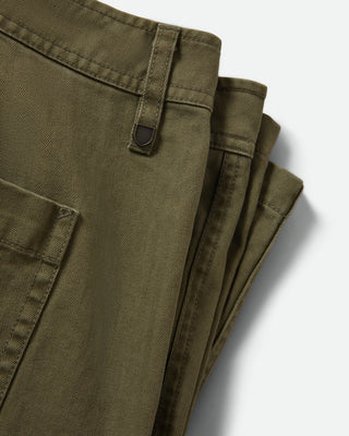 Brixton Surplus Vintage Wash Herringbone Shorts - Washed Olive Green