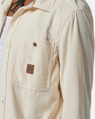 Brixton The Field Corduroy Long Sleeve Shirt - Whitecap