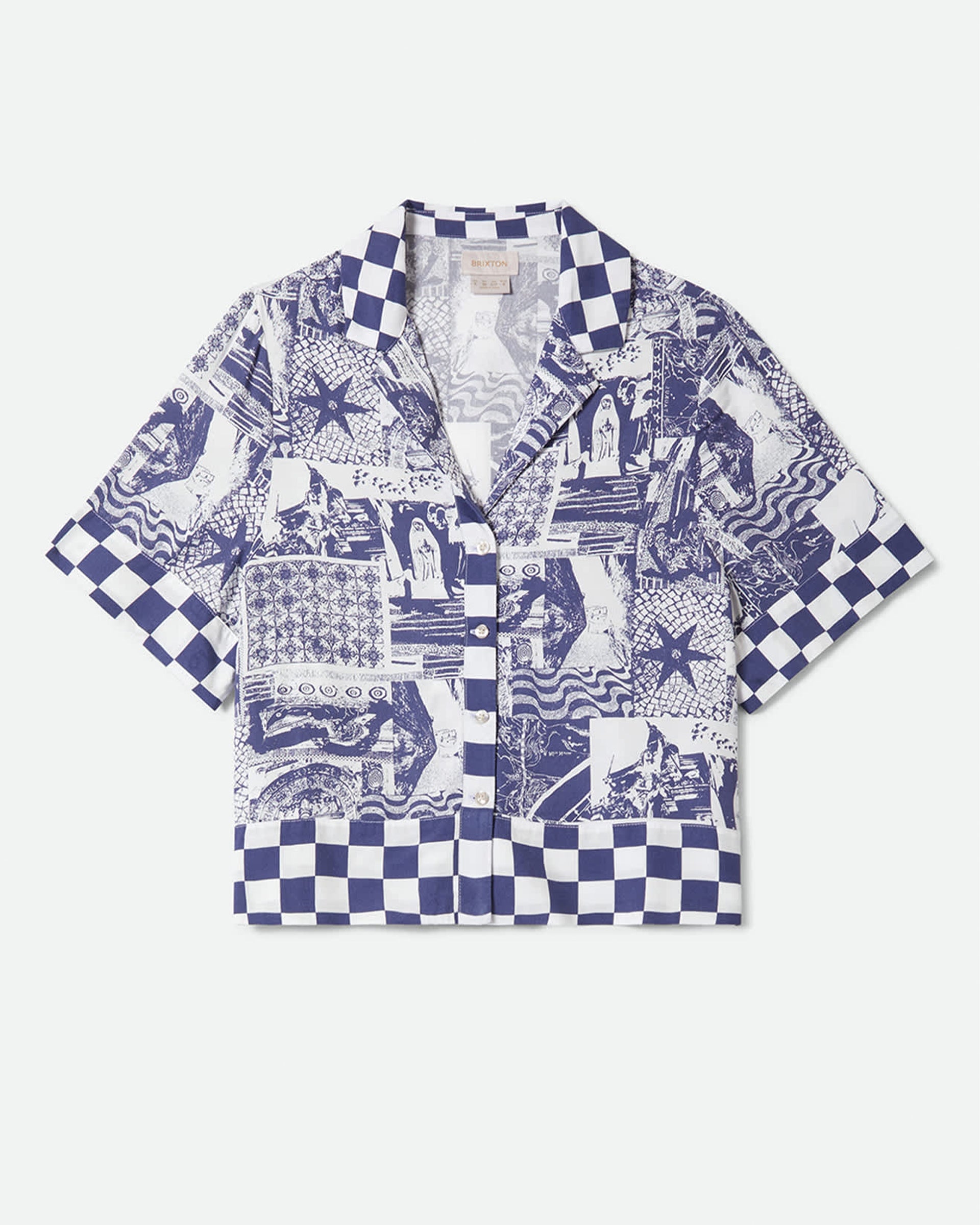 Brixton Women's The Omar Button Down Shirt - Navy/White Collage