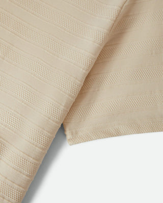 Brixton Theo Jacquard Short Sleeve Polo - Cream