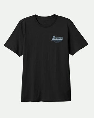 Brixton Township Short Sleeve Tailored T-Shirt - Black/Grey Blue