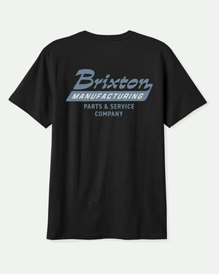 Brixton Township Short Sleeve Tailored T-Shirt - Black/Grey Blue