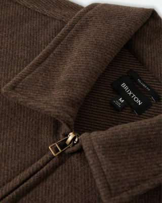 Brixton Trademark Zip Flannel Jacket - Heathered Brown