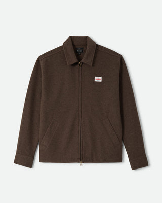 Brixton Trademark Zip Flannel Jacket - Heathered Brown