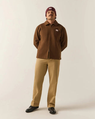 Brixton Trademark Zip Flannel Jacket - Heathered Brown