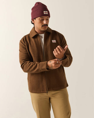 Brixton Trademark Zip Flannel Jacket - Heathered Brown