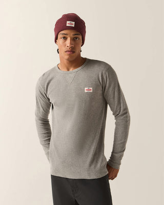 Brixton Trademark Waffle Knit Top - Heather Grey