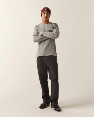 Brixton Trademark Waffle Knit Top - Heather Grey