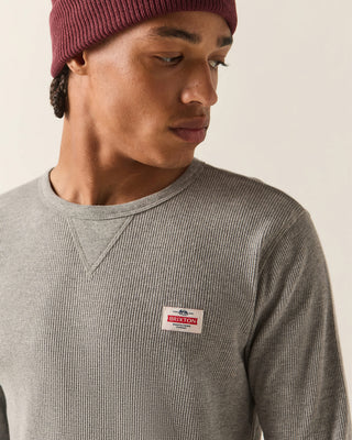 Brixton Trademark Waffle Knit Top - Heather Grey