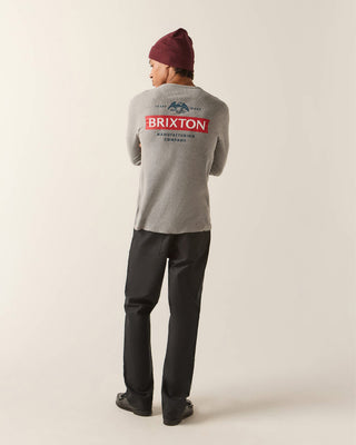 Brixton Trademark Waffle Knit Top - Heather Grey