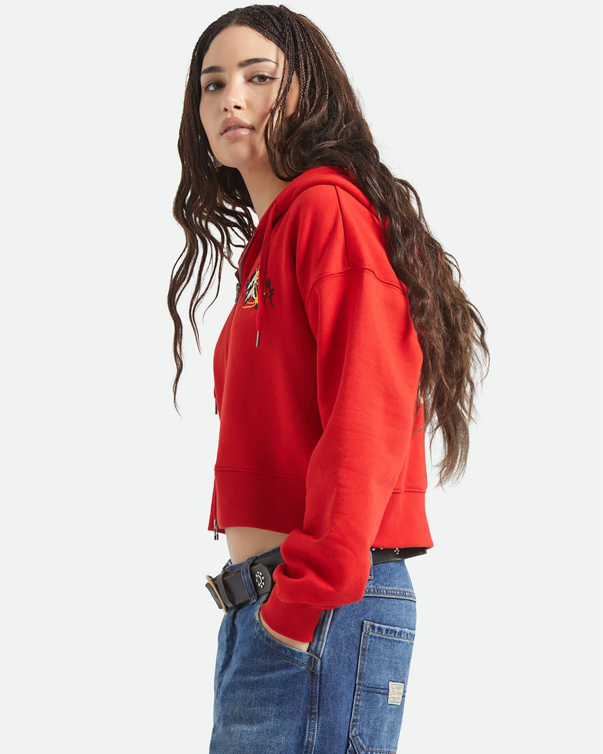 Brixton Women's Trophy Horse Cropped Zip Hood - Adrenaline Rush