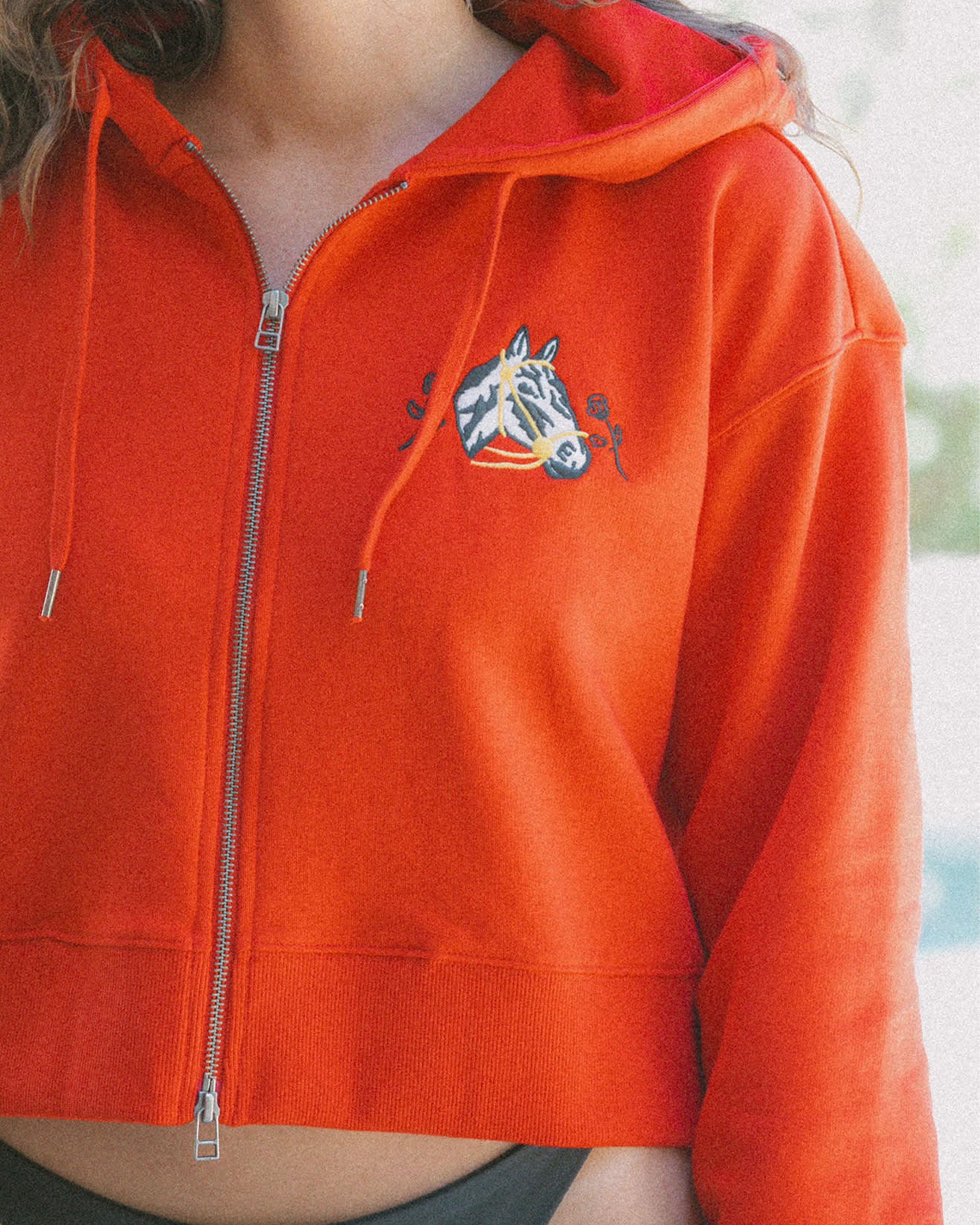 Brixton Women's Trophy Horse Cropped Zip Hood - Adrenaline Rush