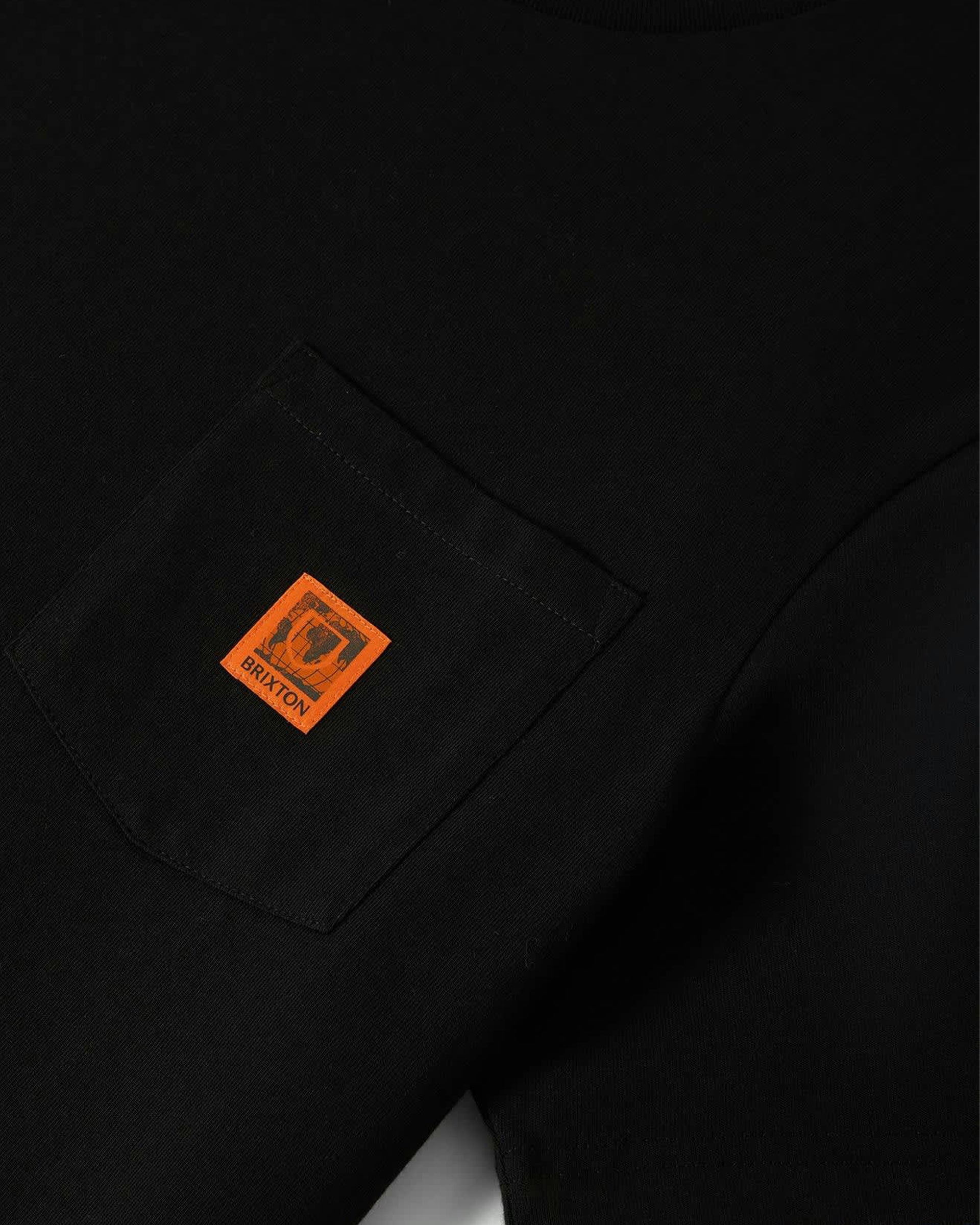 Brixton Union Heavyweight Short Sleeve Boxy Pocket T-Shirt - Black