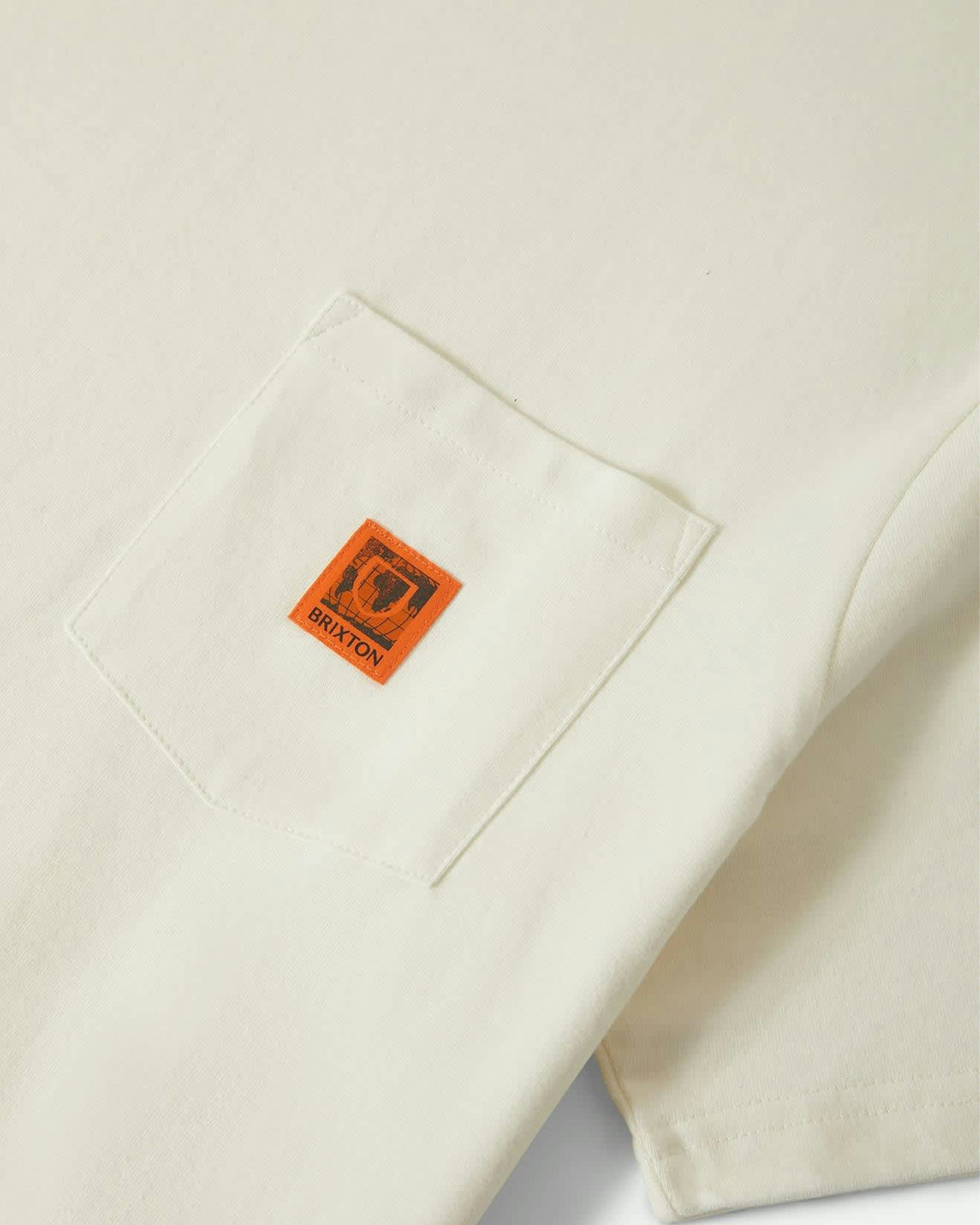Brixton Union Heavyweight Short Sleeve Boxy Pocket T-Shirt - Off White