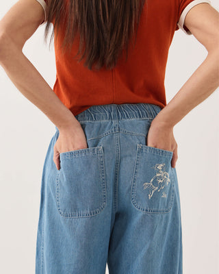 Brixton Women's Utility Everyday Barrel Pant - Light Stone Wash