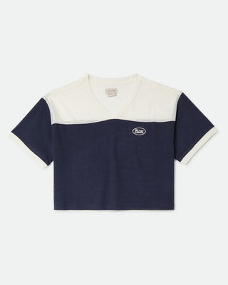 Brixton Women's Varsity Mesh S/S T-Shirt - Off White/Washed Navy
