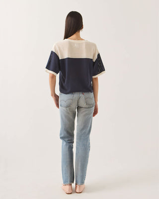 Brixton Women's Varsity Mesh S/S T-Shirt - Off White/Washed Navy