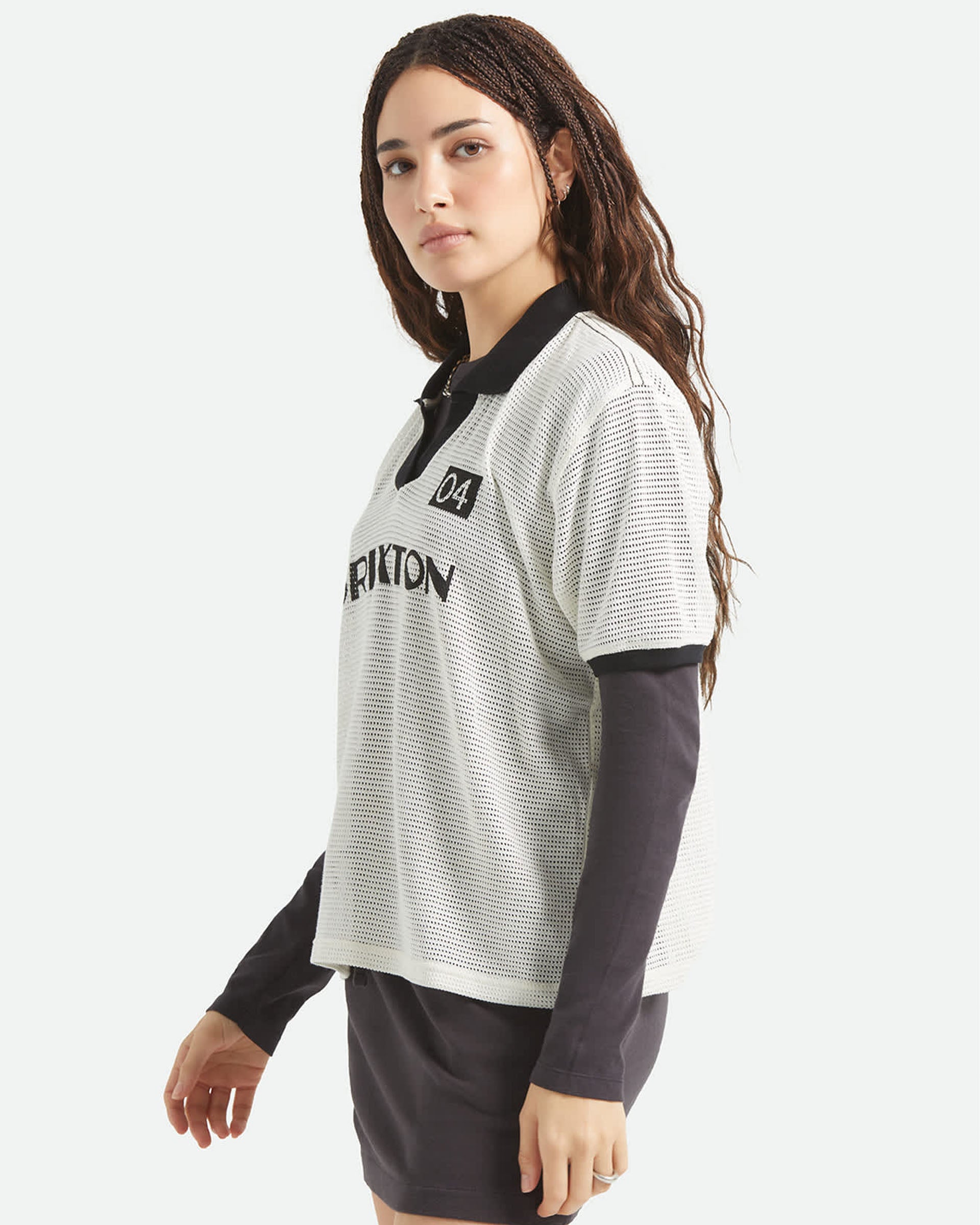 Brixton Women's Varsity S/S T-Shirt - Off White/Black