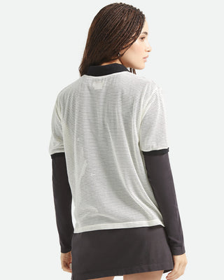 Brixton Women's Varsity S/S T-Shirt - Off White/Black