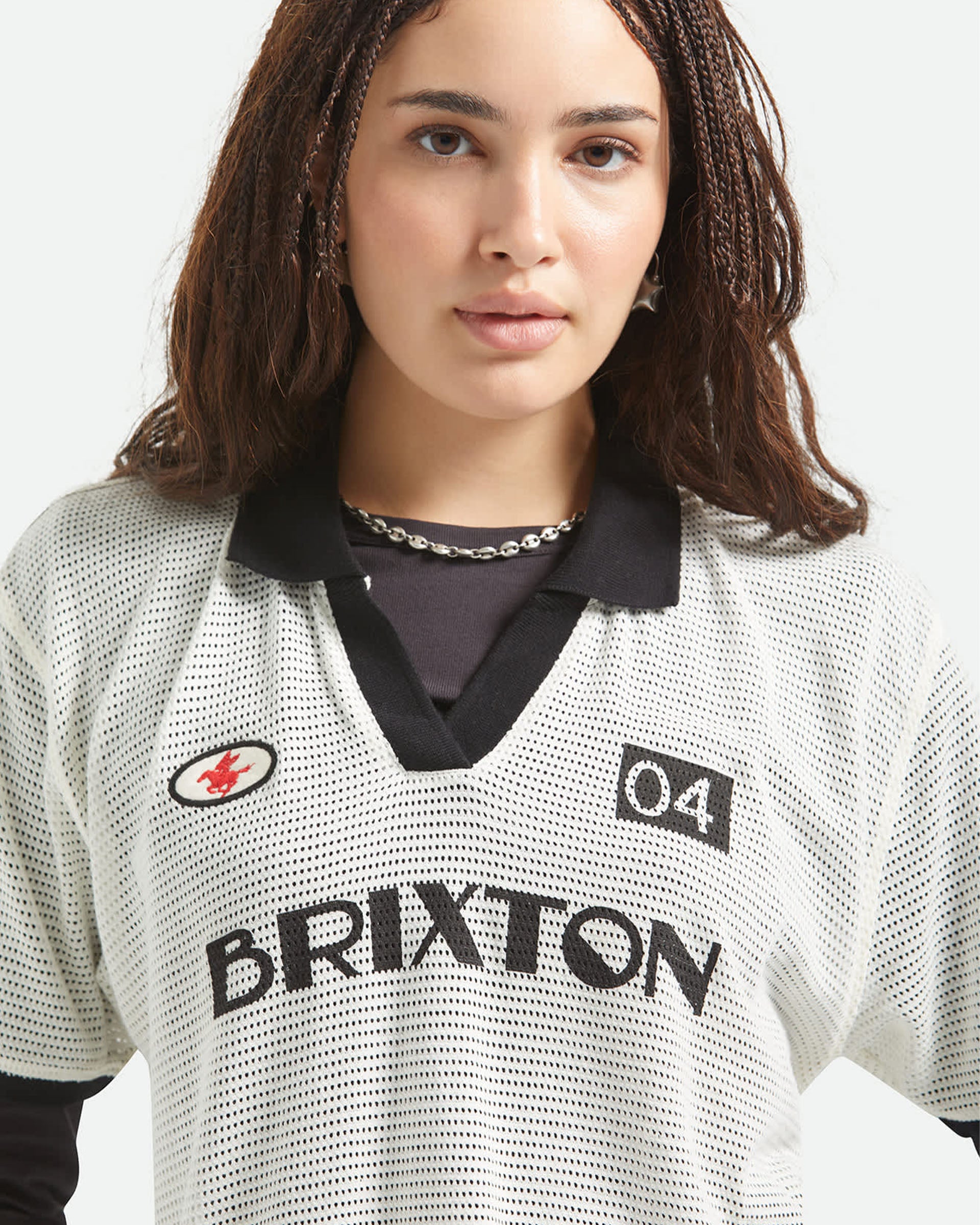 Brixton Women's Varsity S/S T-Shirt - Off White/Black