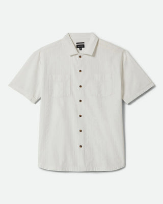 Brixton Vintage Short Sleeve Shirt - Off White Jacquard Stripe