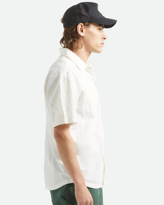 Brixton Vintage Short Sleeve Shirt - Off White Jacquard Stripe