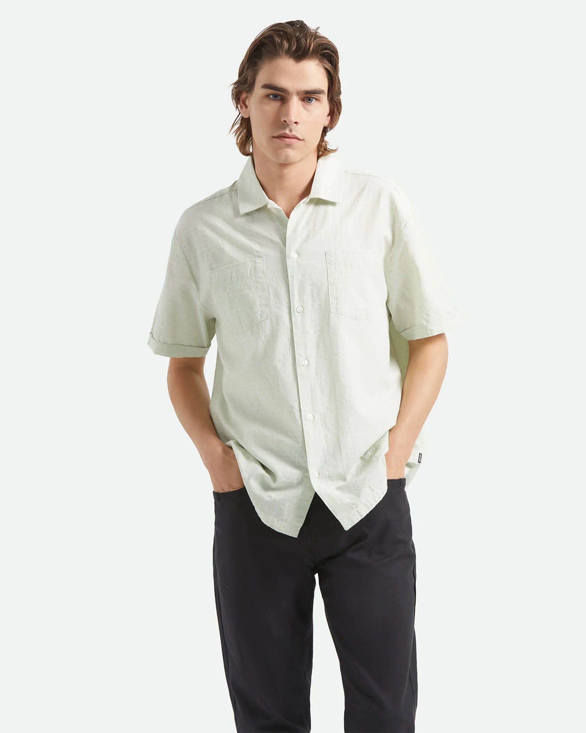 Vintage S/S Shirt - Sea Foam Jacquard Check - Sea Foam Jacquard Check