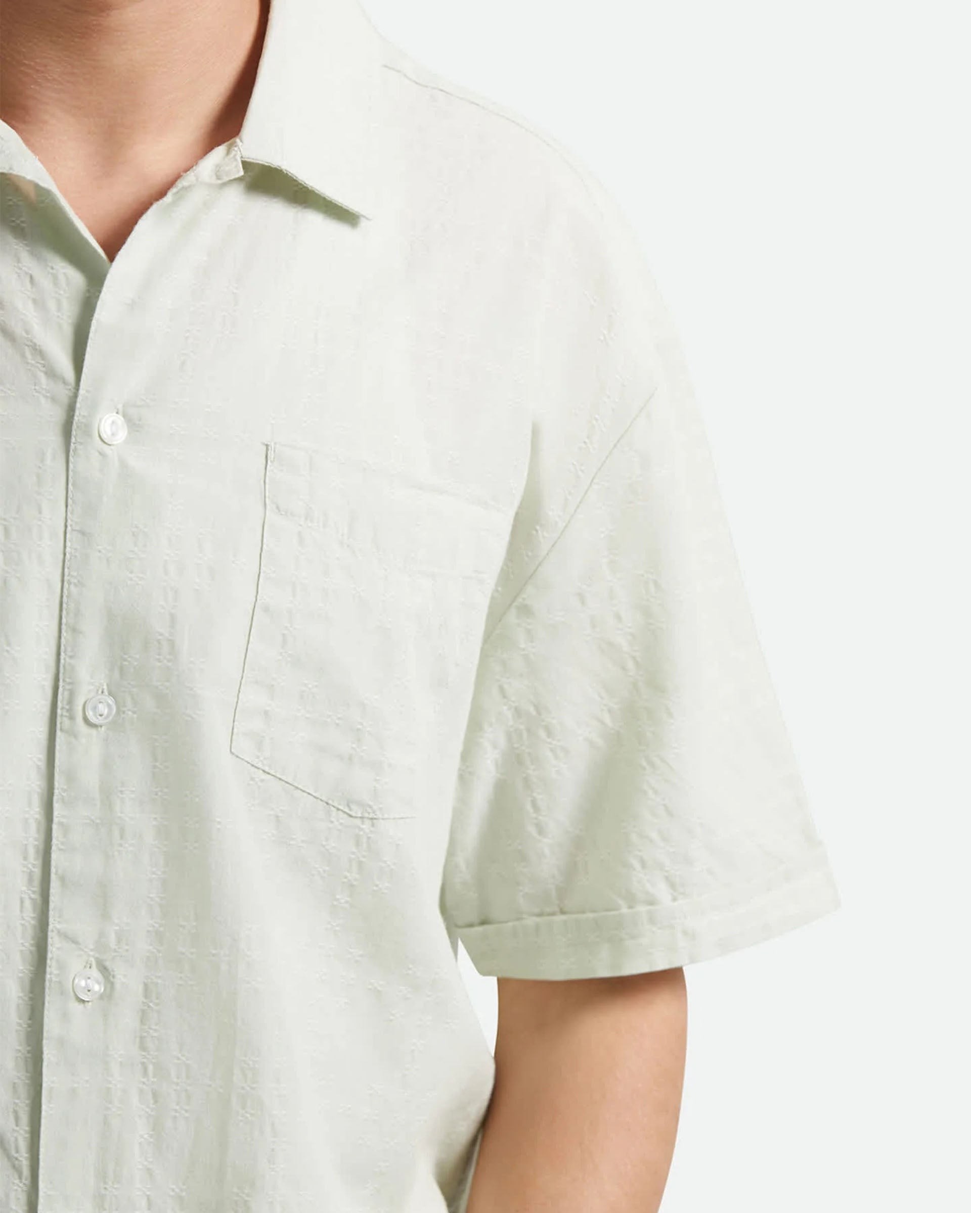 Vintage S/S Shirt - Sea Foam Jacquard Check - Sea Foam Jacquard Check
