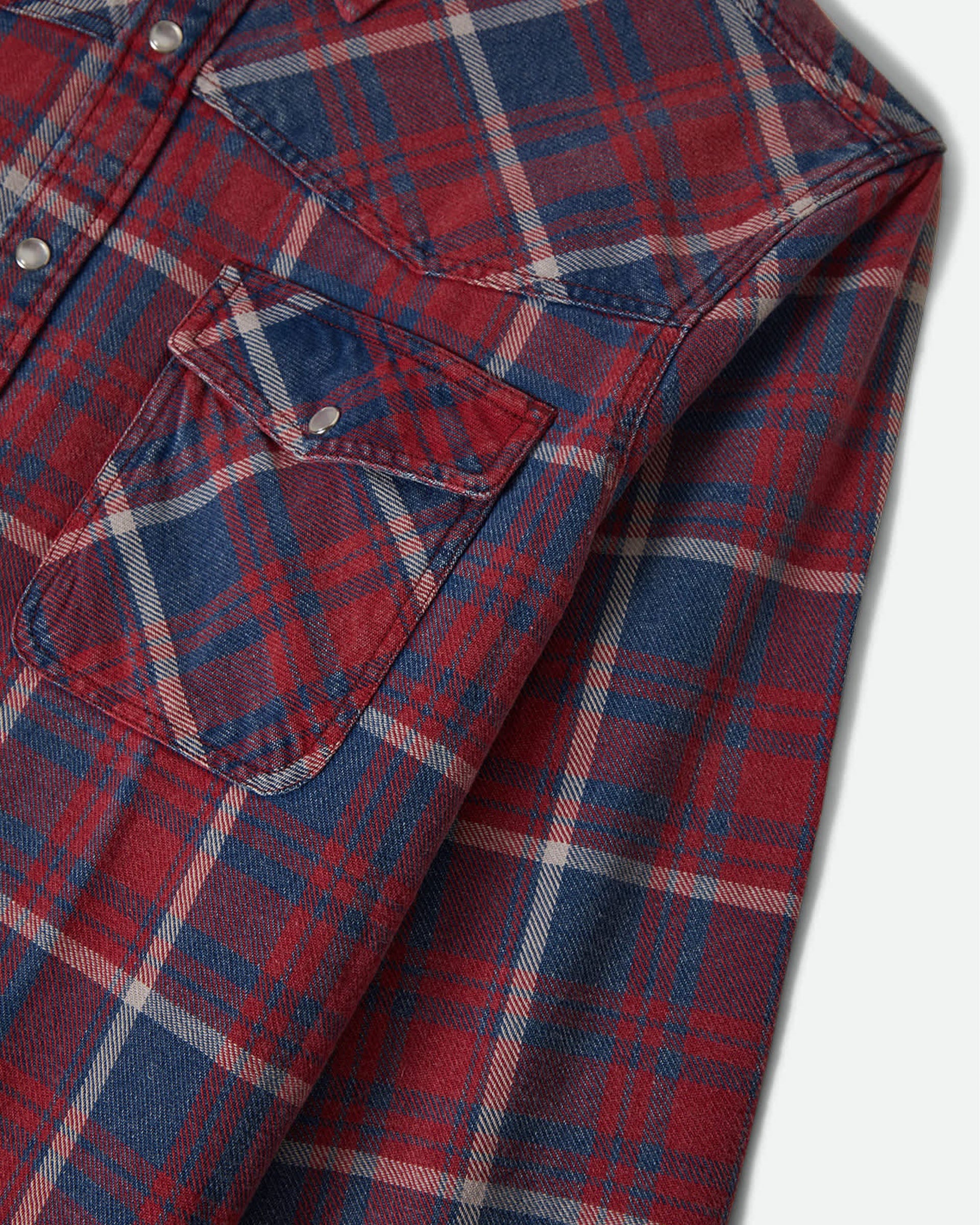 Brixton Waylon Lightweight Overshirt - Denim Plaid