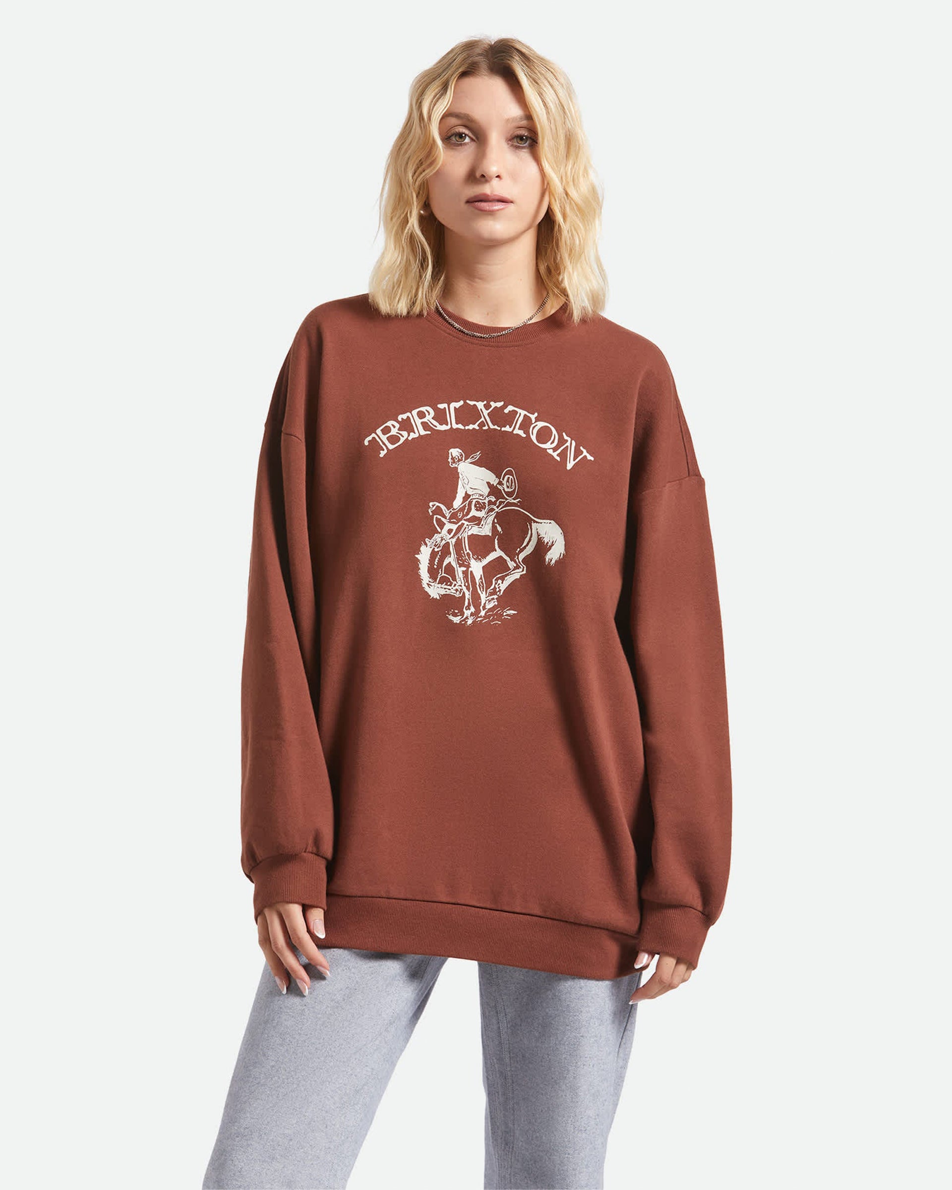 Brixton Women's Western Crewneck Sweatshirt - Sepia