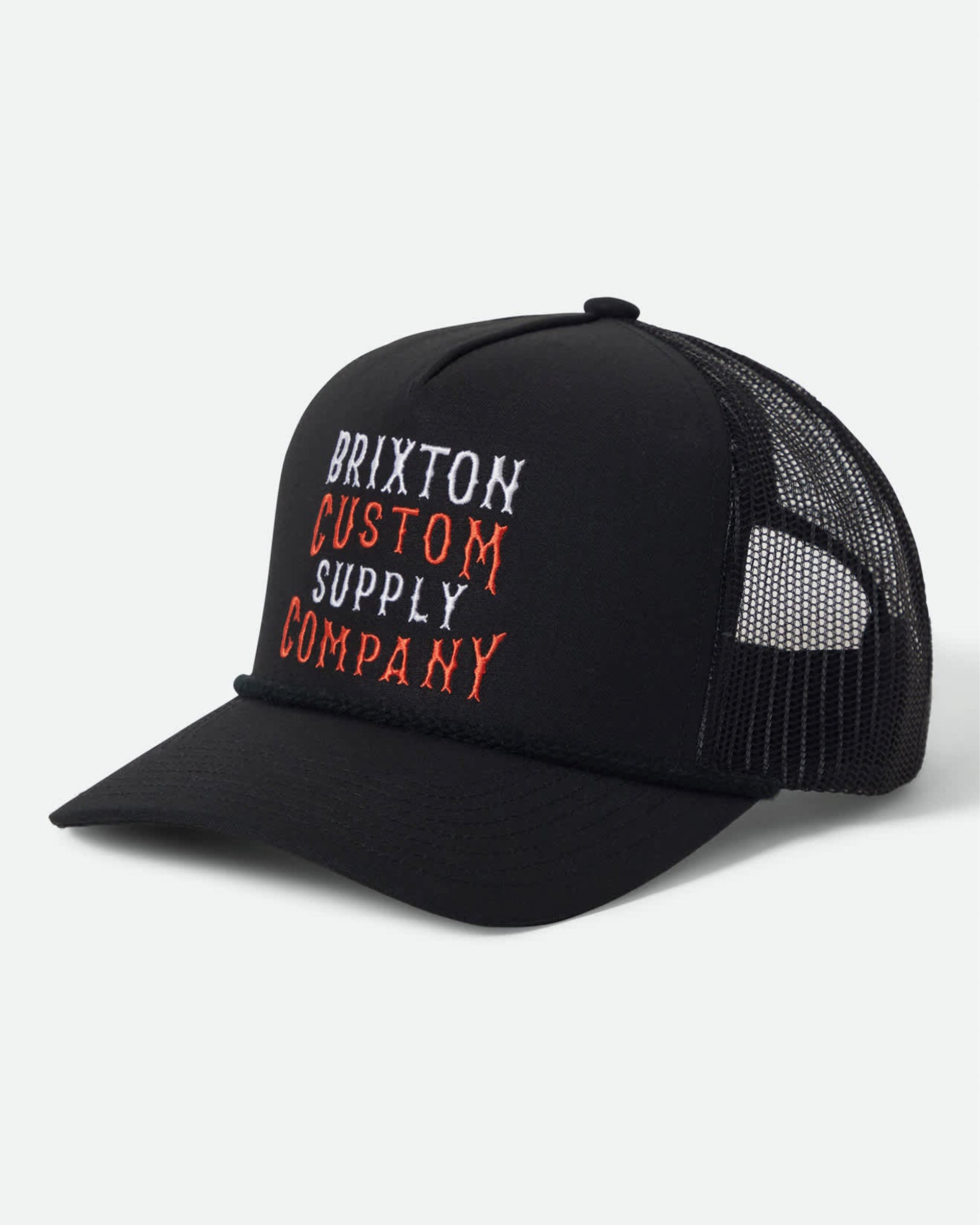 Brixton Wheaton Netplus Trucker Hat - Black/Black