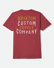 Brixton Wheaton Short Sleeve T-Shirt - Robust Red Worn Wash