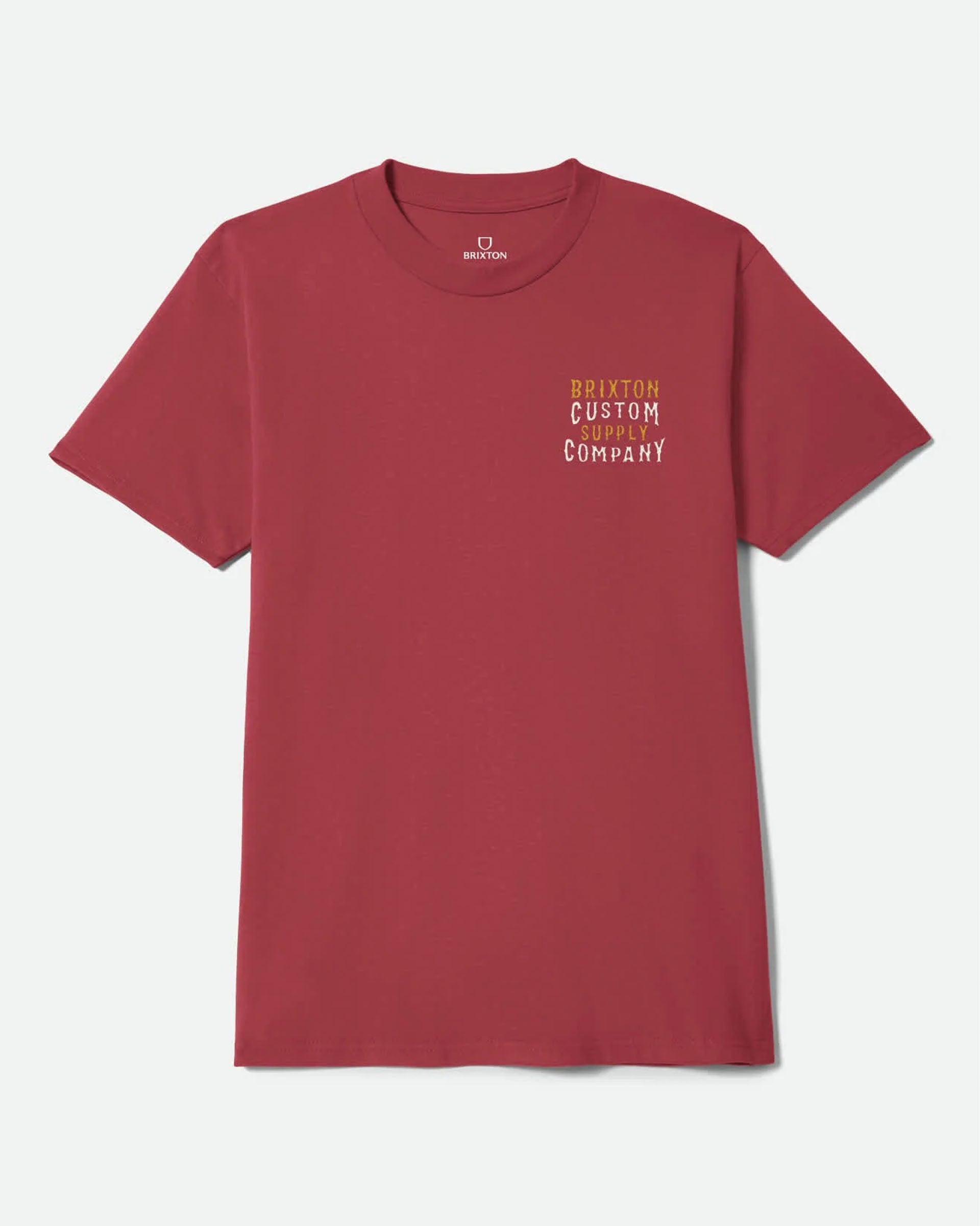 Brixton Wheaton Short Sleeve T-Shirt - Robust Red Worn Wash