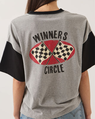 Brixton Women's Winner Circle Boxy Football T-Shirt - Heather Grey/Black