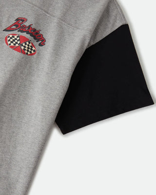 Brixton Women's Winner Circle Boxy Football T-Shirt - Heather Grey/Black