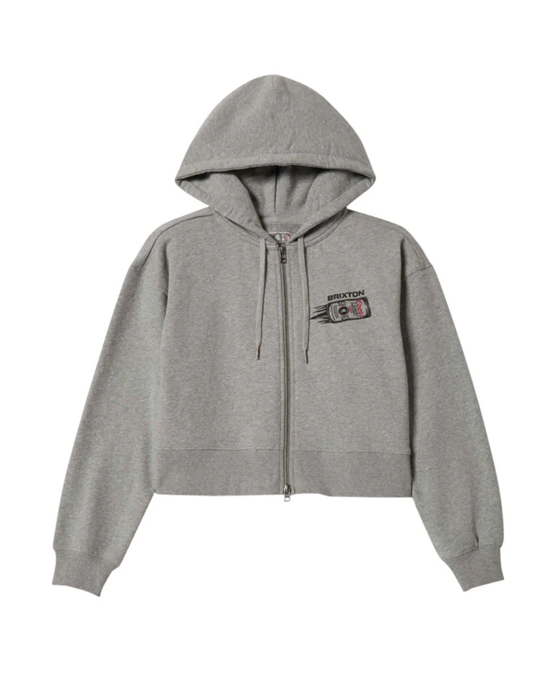 Brixton Women's Coors Light Silver Speed Zip-Up Hoodie - Heather Grey