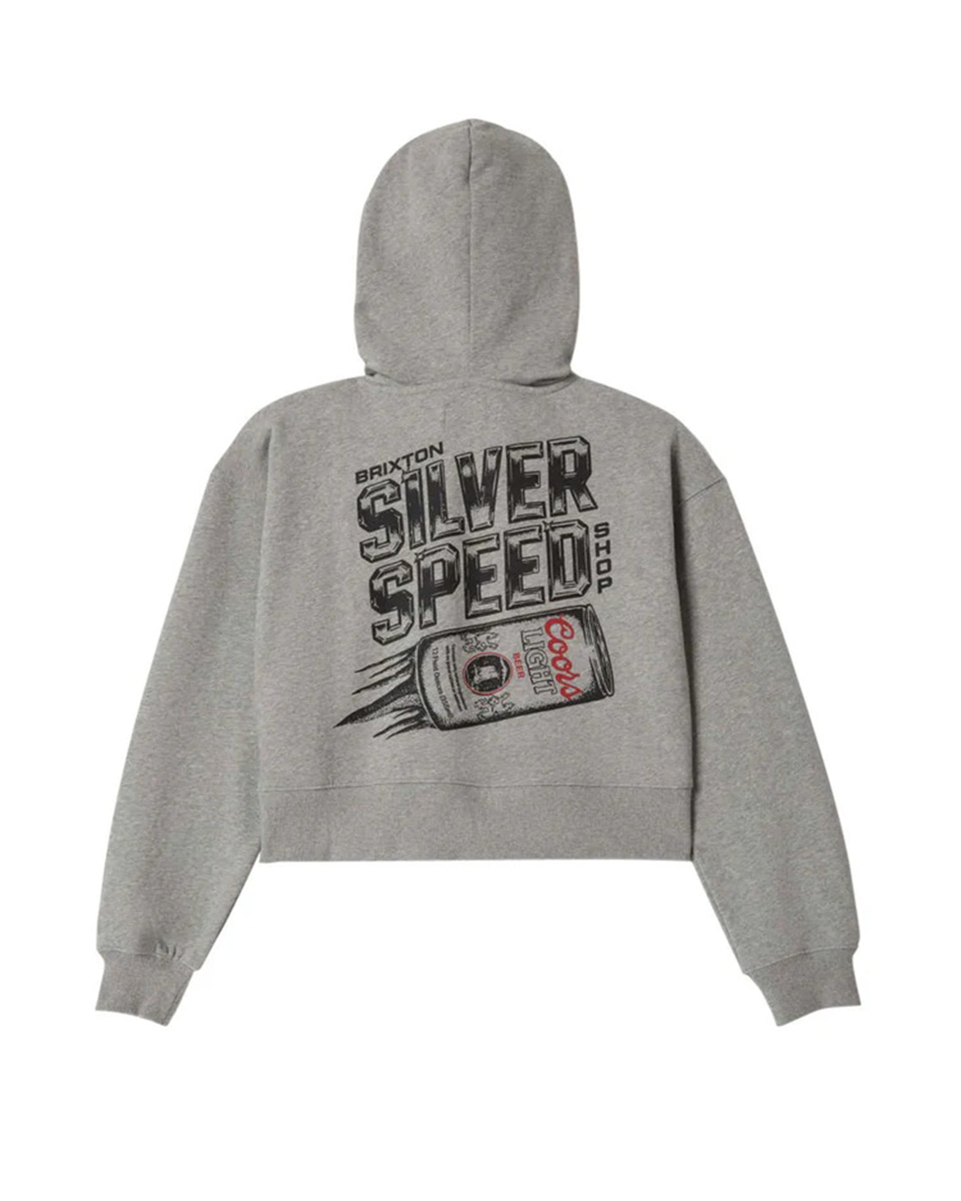 Brixton Women's Coors Light Silver Speed Zip-Up Hoodie - Heather Grey