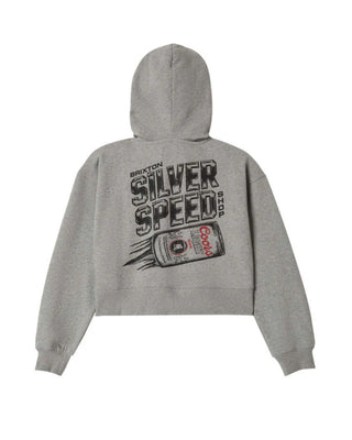 Brixton Women's Coors Light Silver Speed Zip-Up Hoodie - Heather Grey