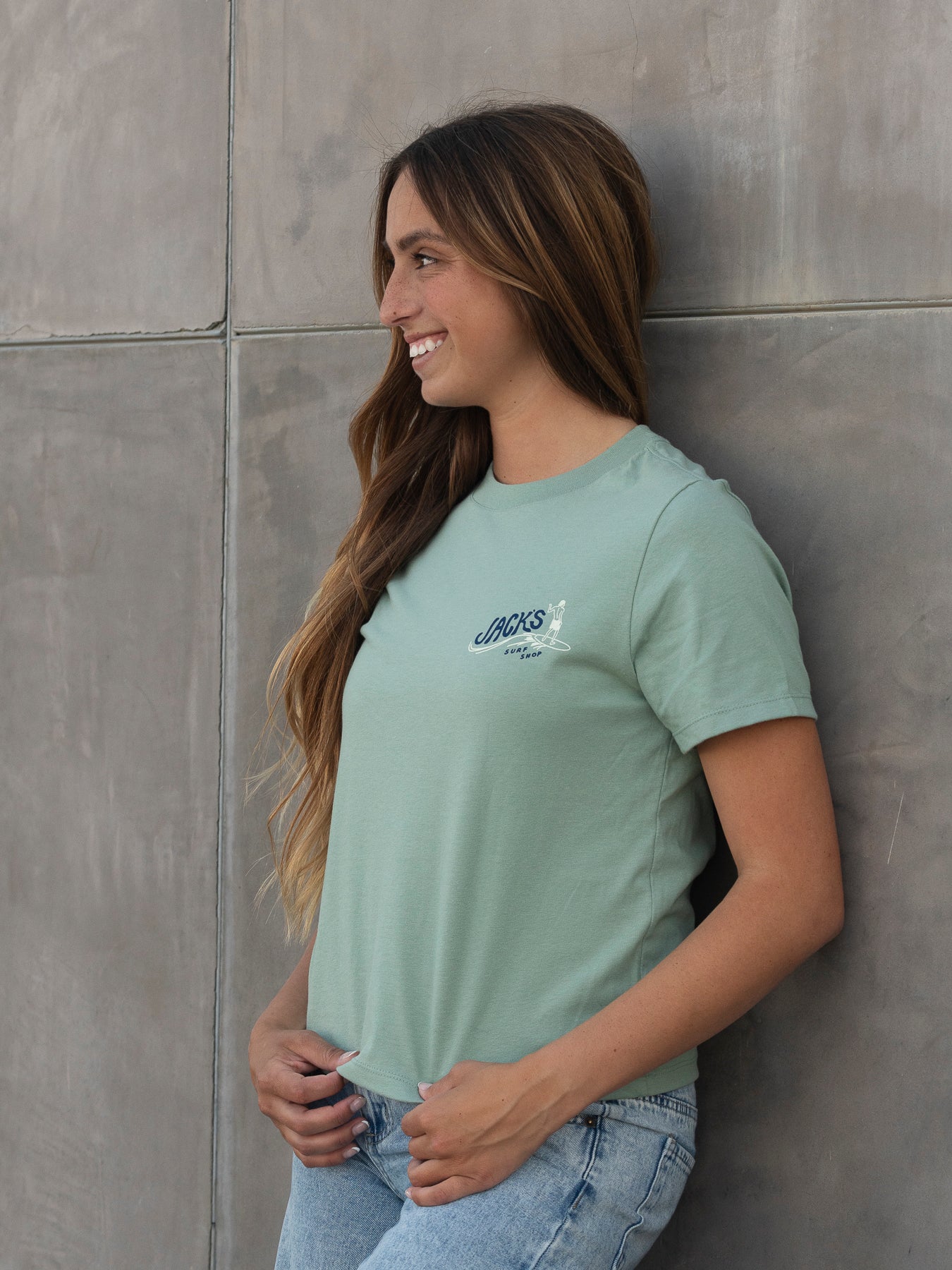 Jack's Surfboards Women's Bobber HW S/S Tee - Sage