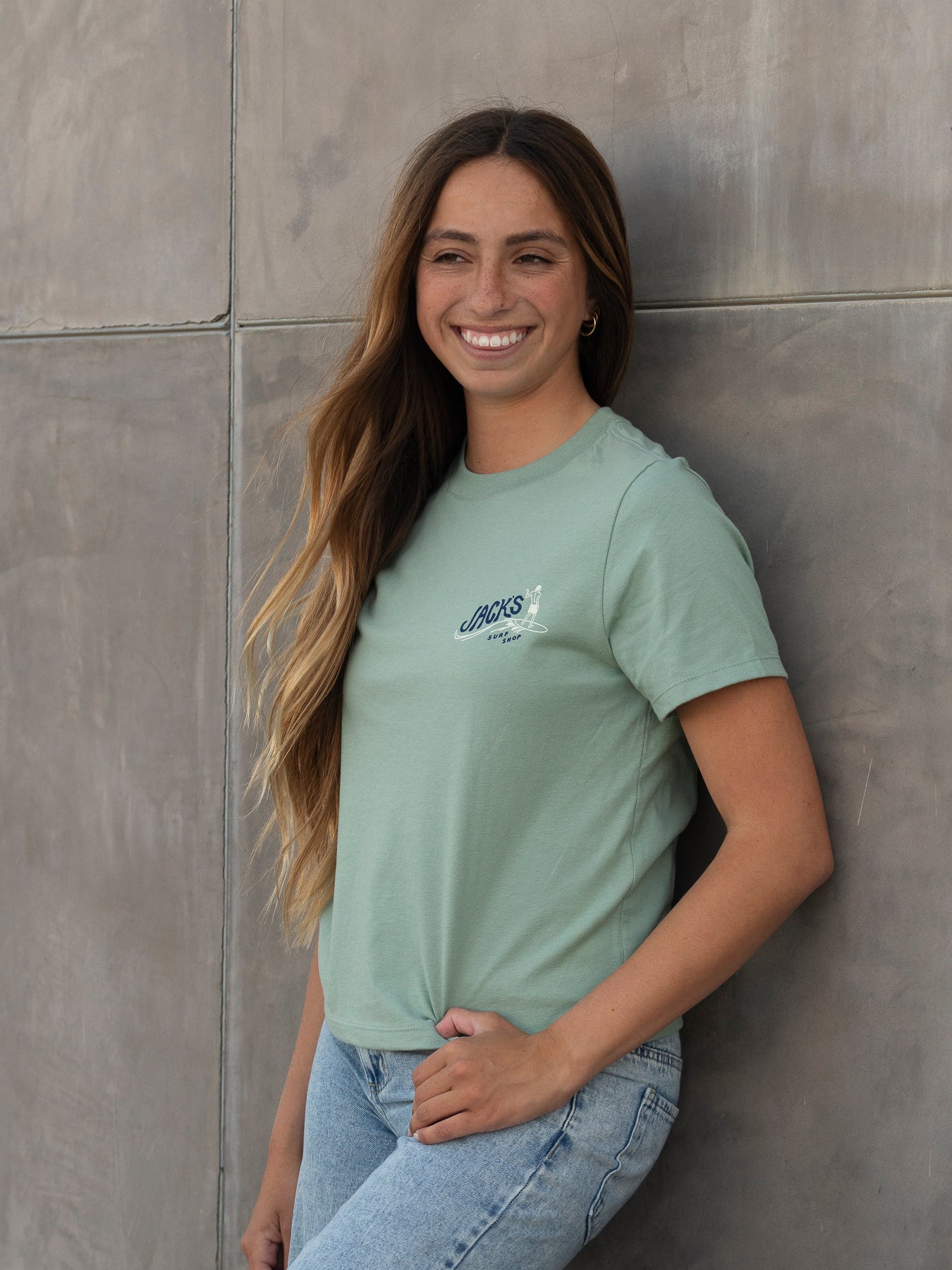 Jack's Surfboards Women's Bobber HW S/S Tee - Sage