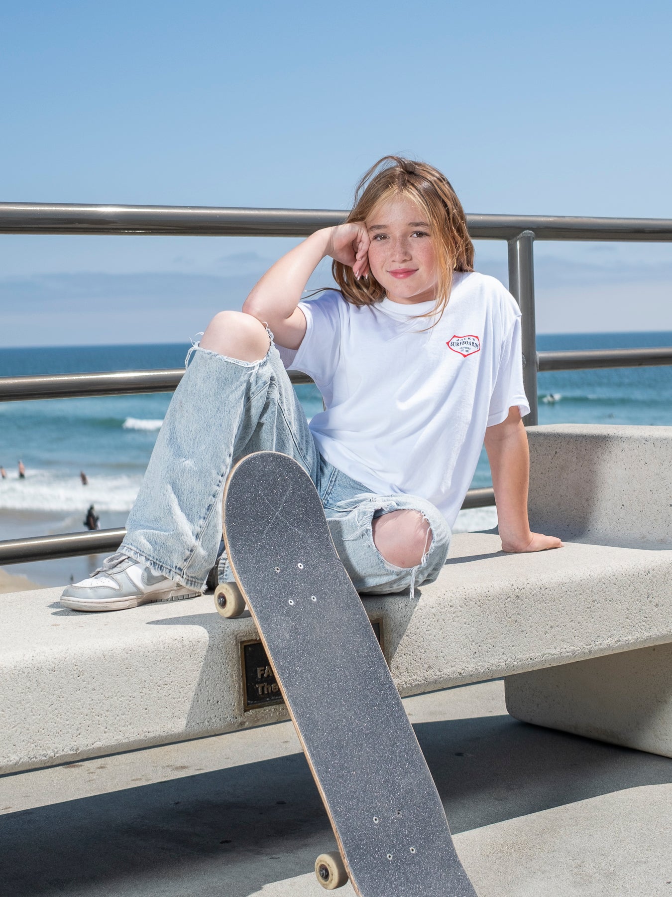 Jack's Surfboards Youth Boys  Retro Lam SS T-Shirt - White/Red Logo