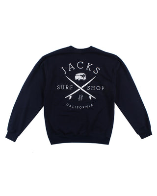Jacks Surfboard Bus Stop Crewneck Pullover Sweatshirt