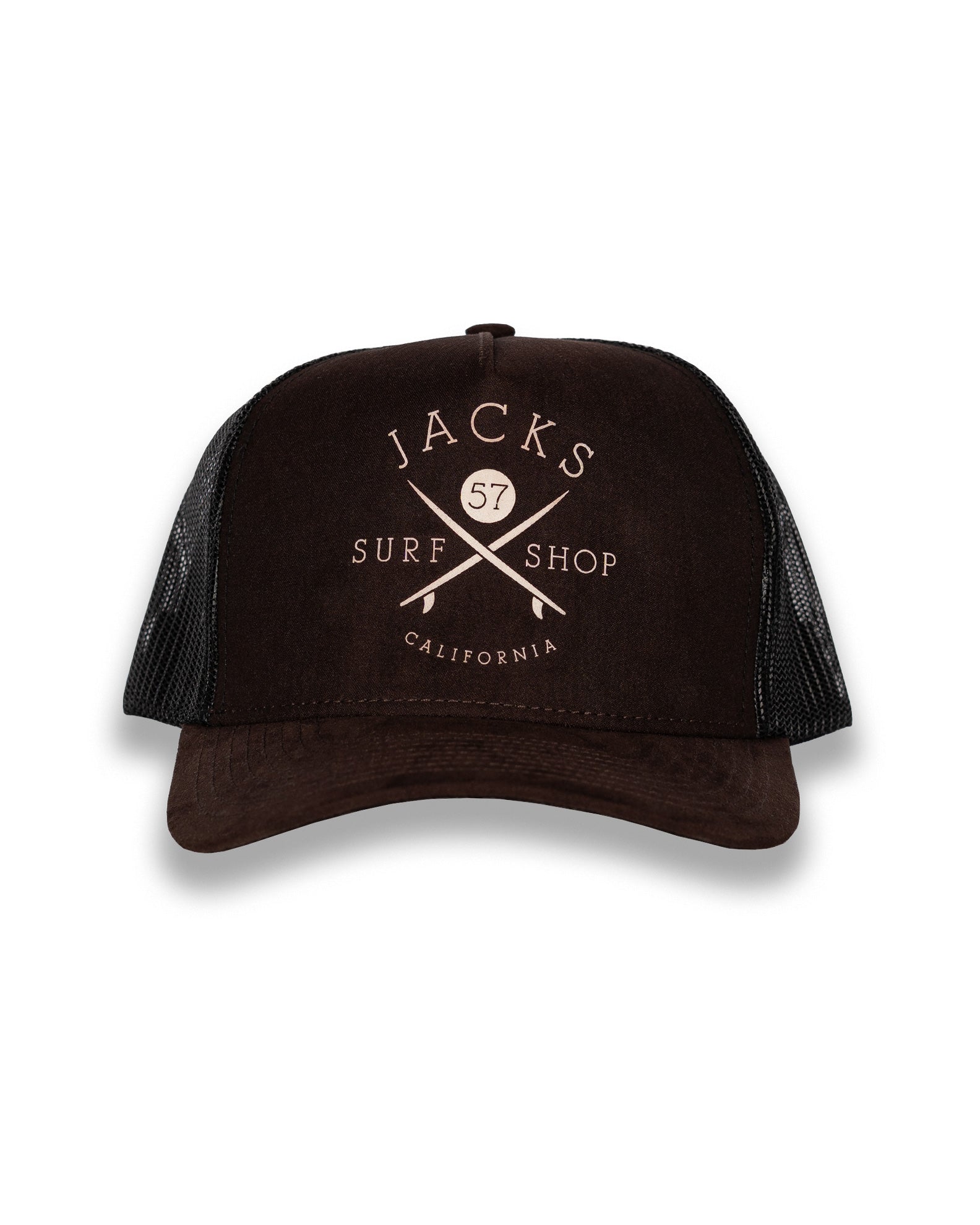 Jack's Surfboards Men's Bus Stop Suede Trucker Hat
